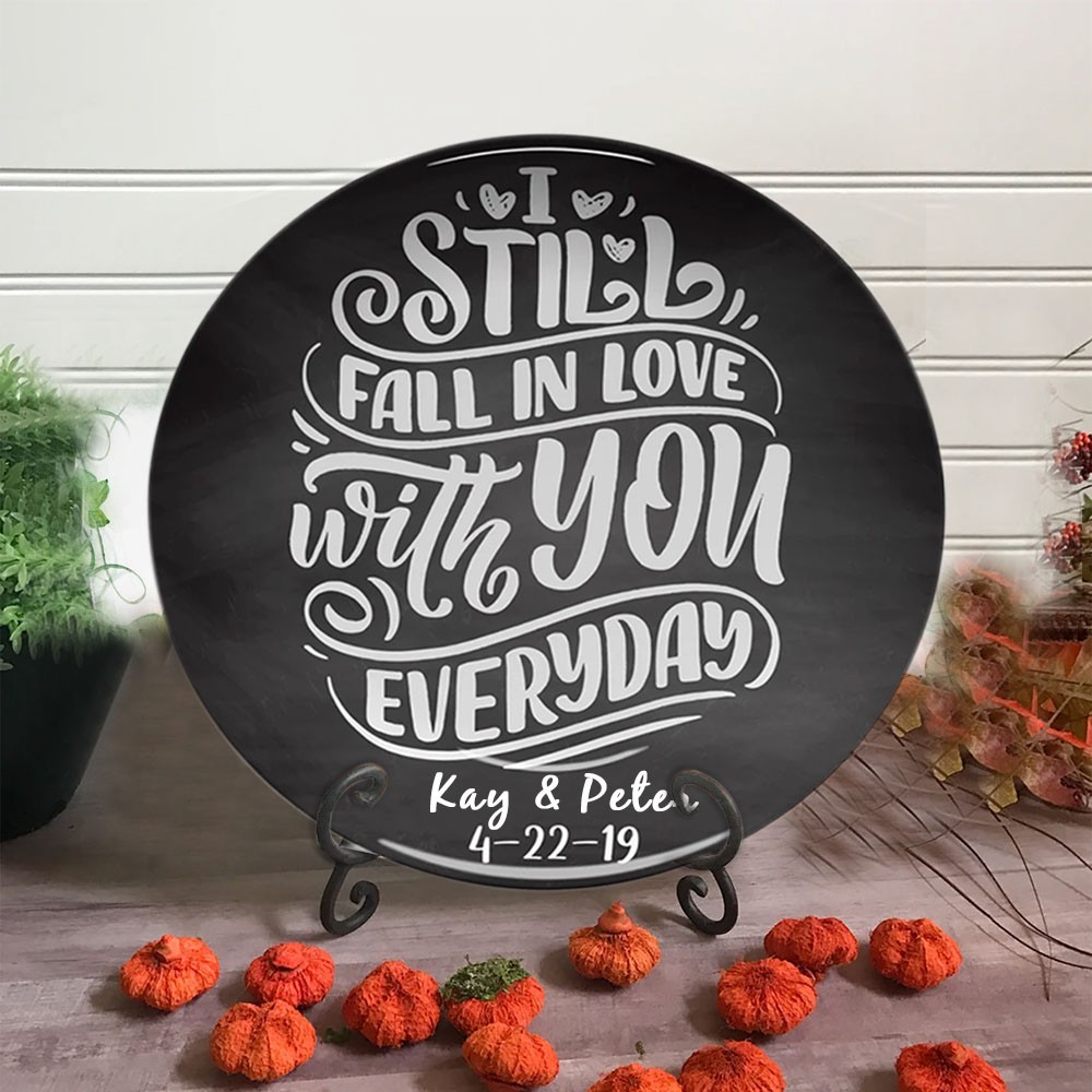 Personalised I Still Fall In Love Serving Plate Custom Boyfriend Gifts Valentine's Day Gift