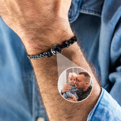 Personalised Photo Projection Bracelet for Men with Picture Inside Gift for Dad Grandpa Father's Day Gifts